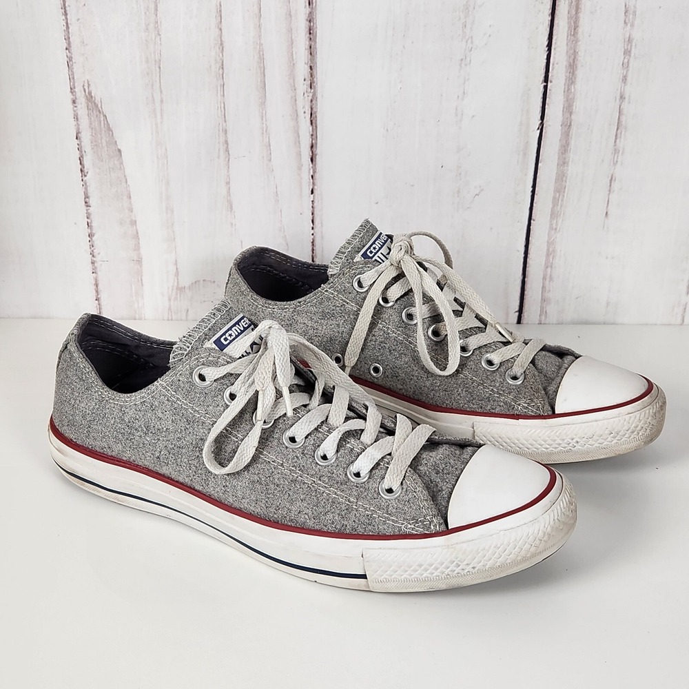 Converse Sneakers Womens 11 Gray Chuck Taylor All Star Wool Low Lace Up 540339F